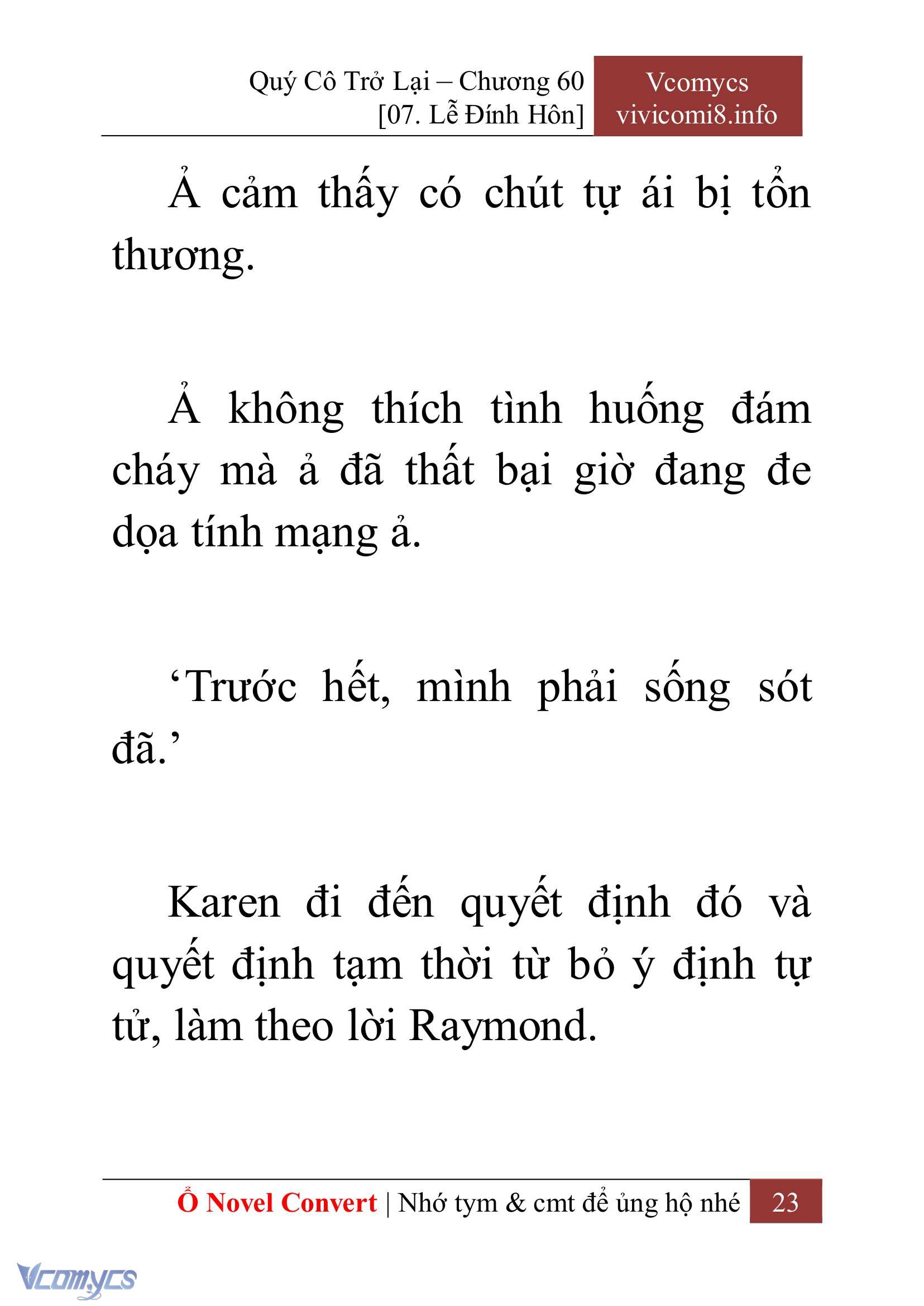 [Novel] Quý Cô Trở Lại Chapter 60 - Trang 26