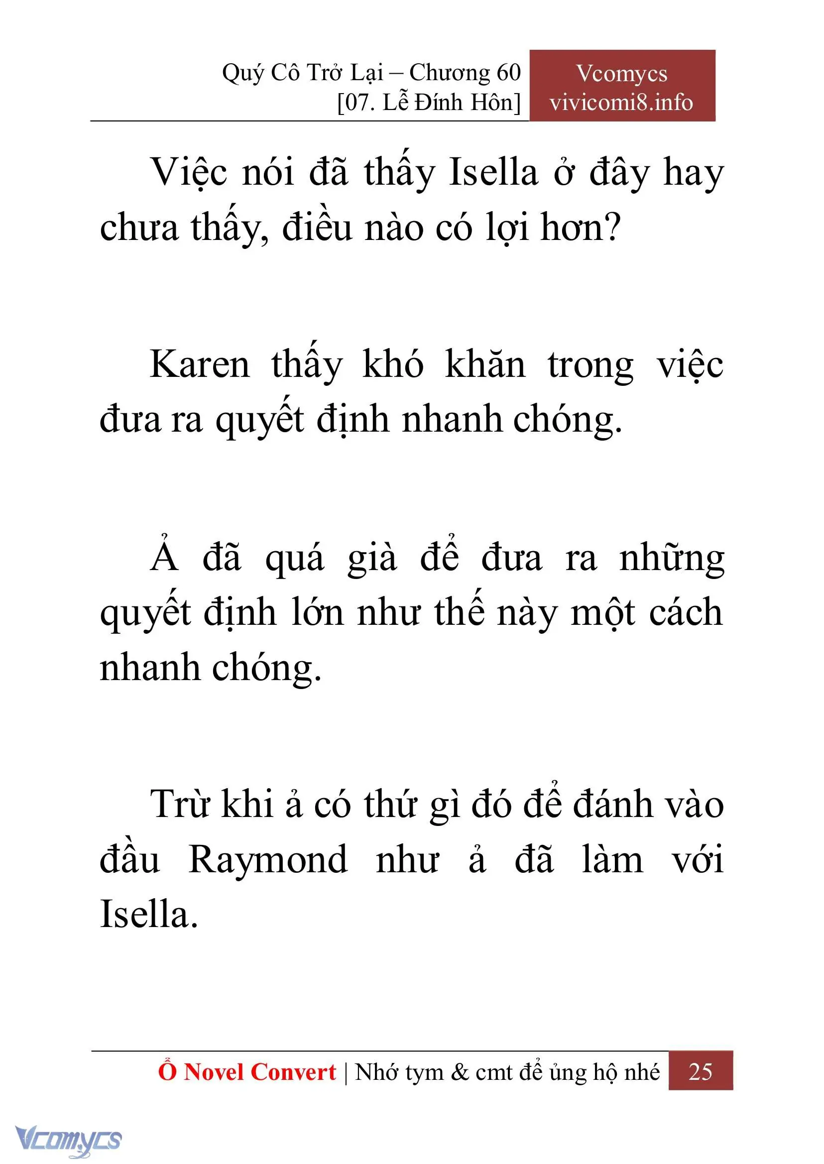 [Novel] Quý Cô Trở Lại Chapter 60 - Trang 28