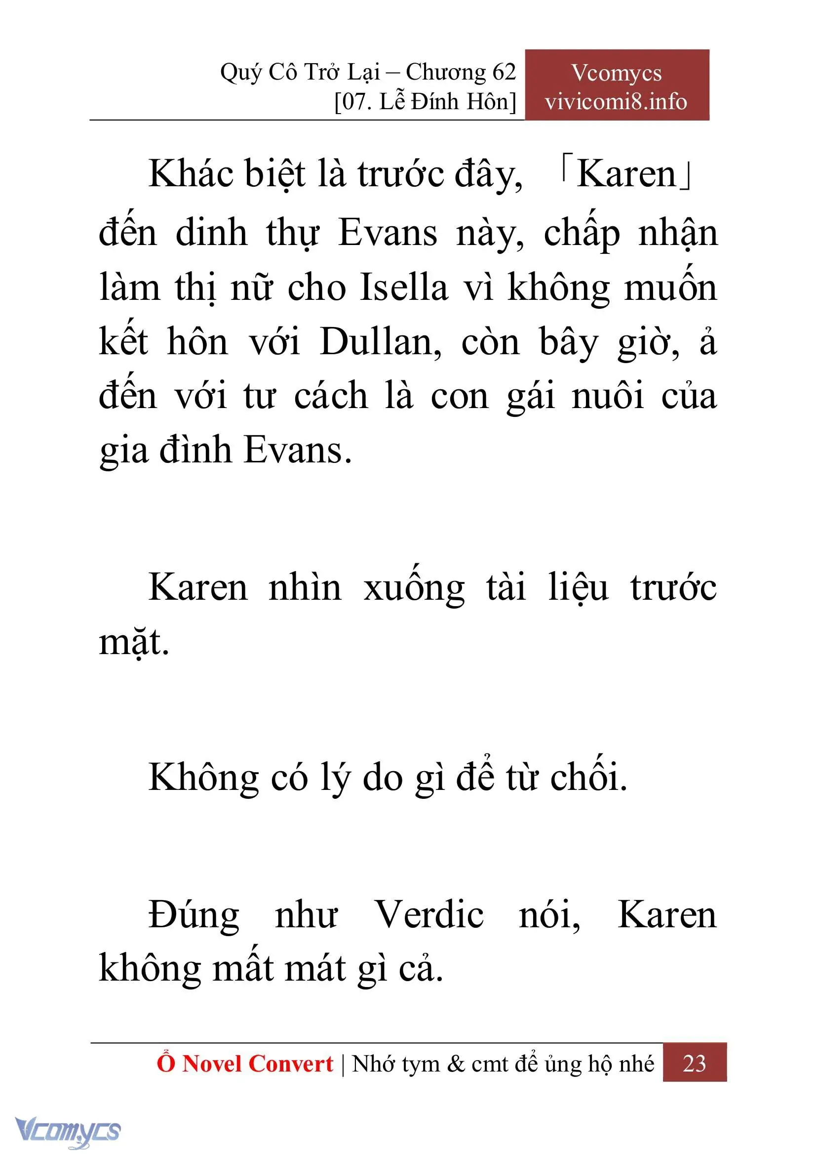 [Novel] Quý Cô Trở Lại Chapter 62 - Trang 26