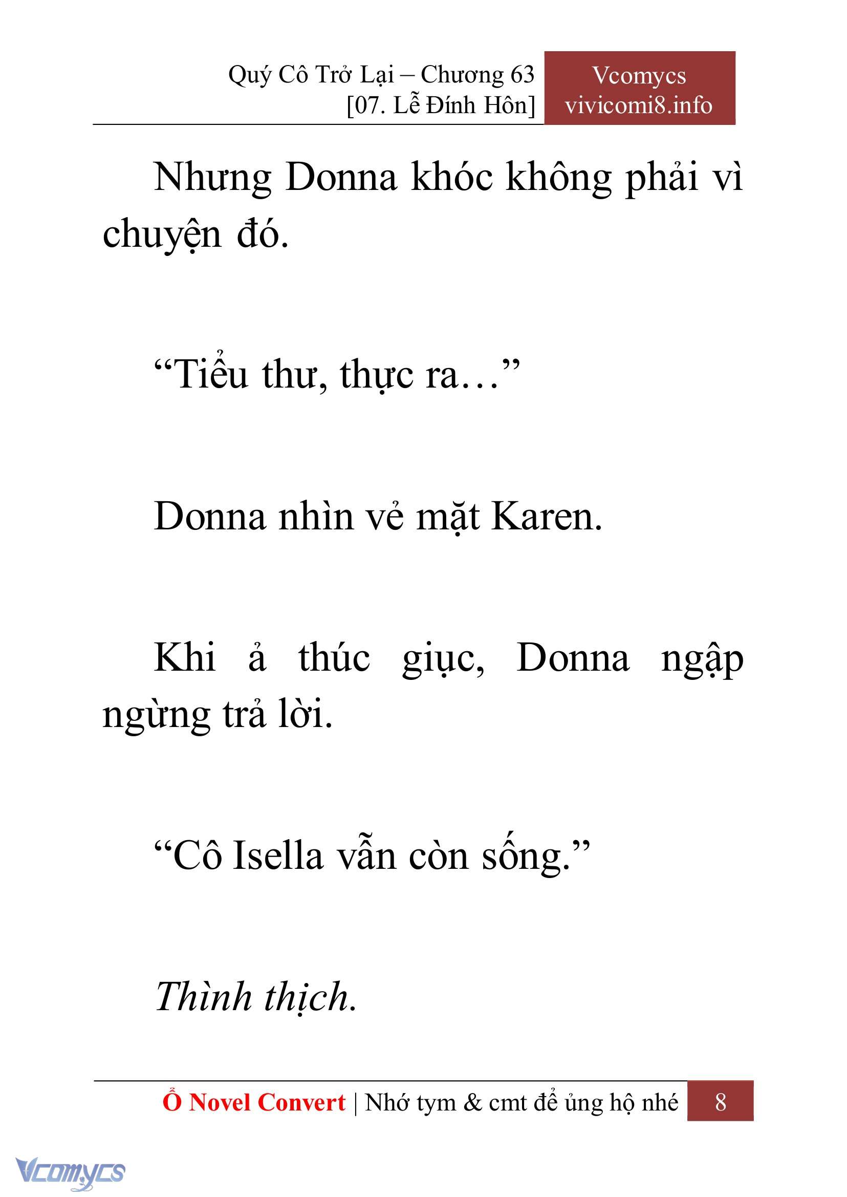 [Novel] Quý Cô Trở Lại Chapter 63 - Trang 11