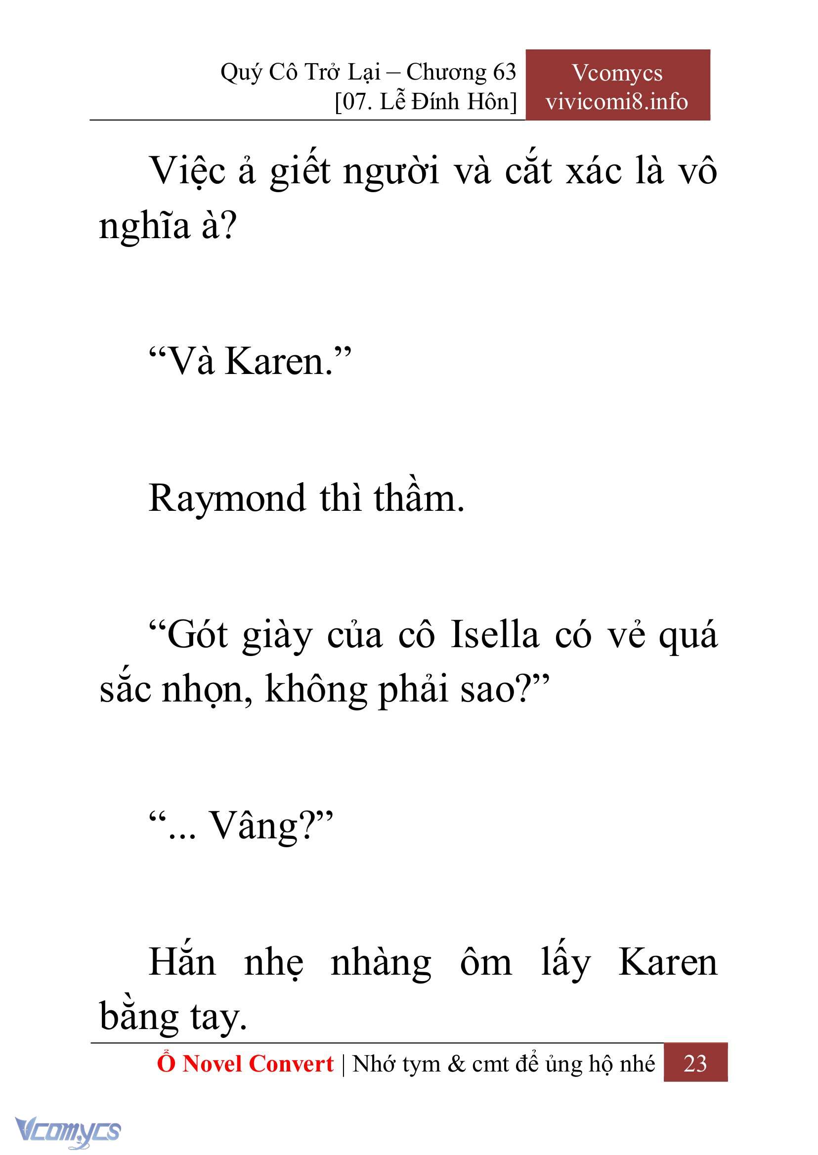 [Novel] Quý Cô Trở Lại Chapter 63 - Trang 26