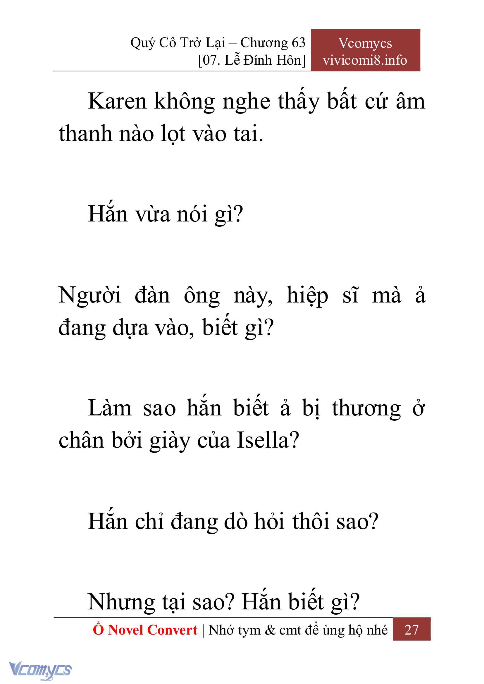 [Novel] Quý Cô Trở Lại Chapter 63 - Trang 30