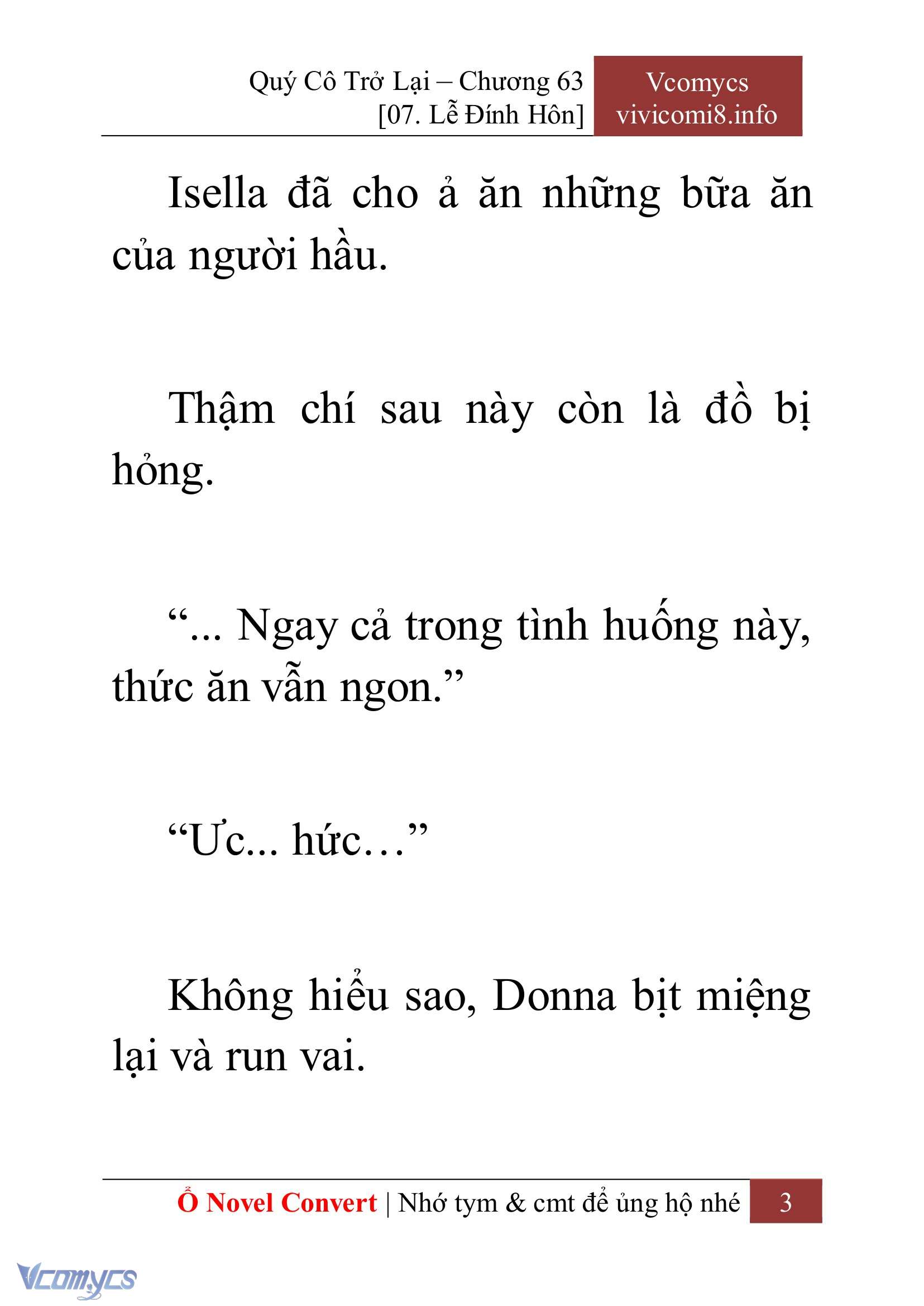 [Novel] Quý Cô Trở Lại Chapter 63 - Trang 6