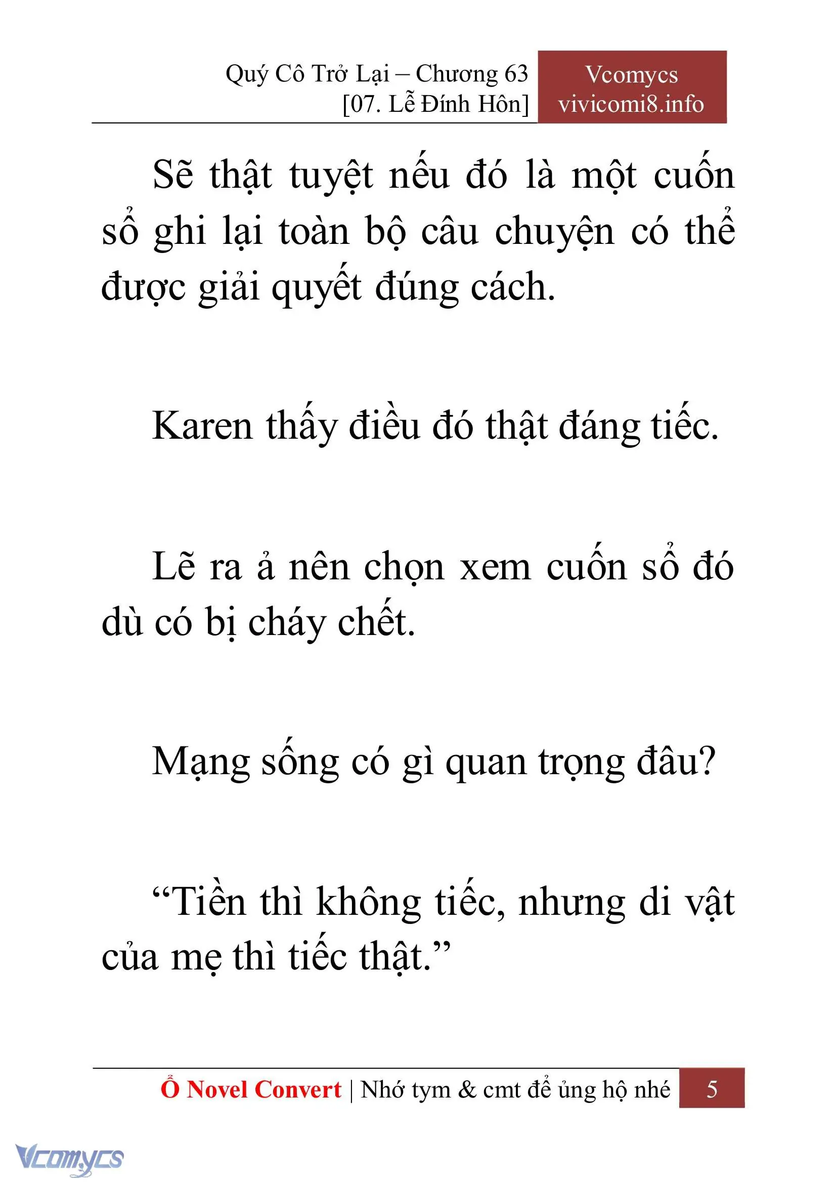 [Novel] Quý Cô Trở Lại Chapter 63 - Trang 8