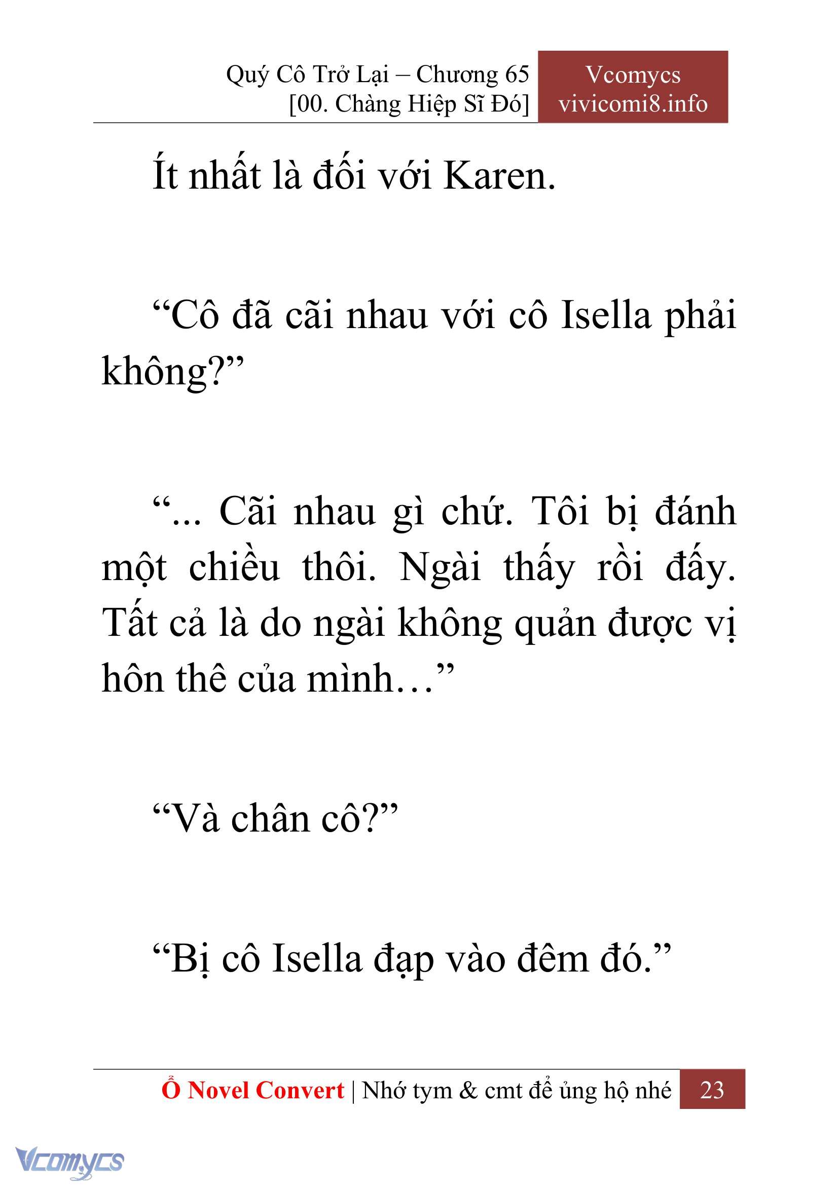 [Novel] Quý Cô Trở Lại Chapter 65 - Trang 26