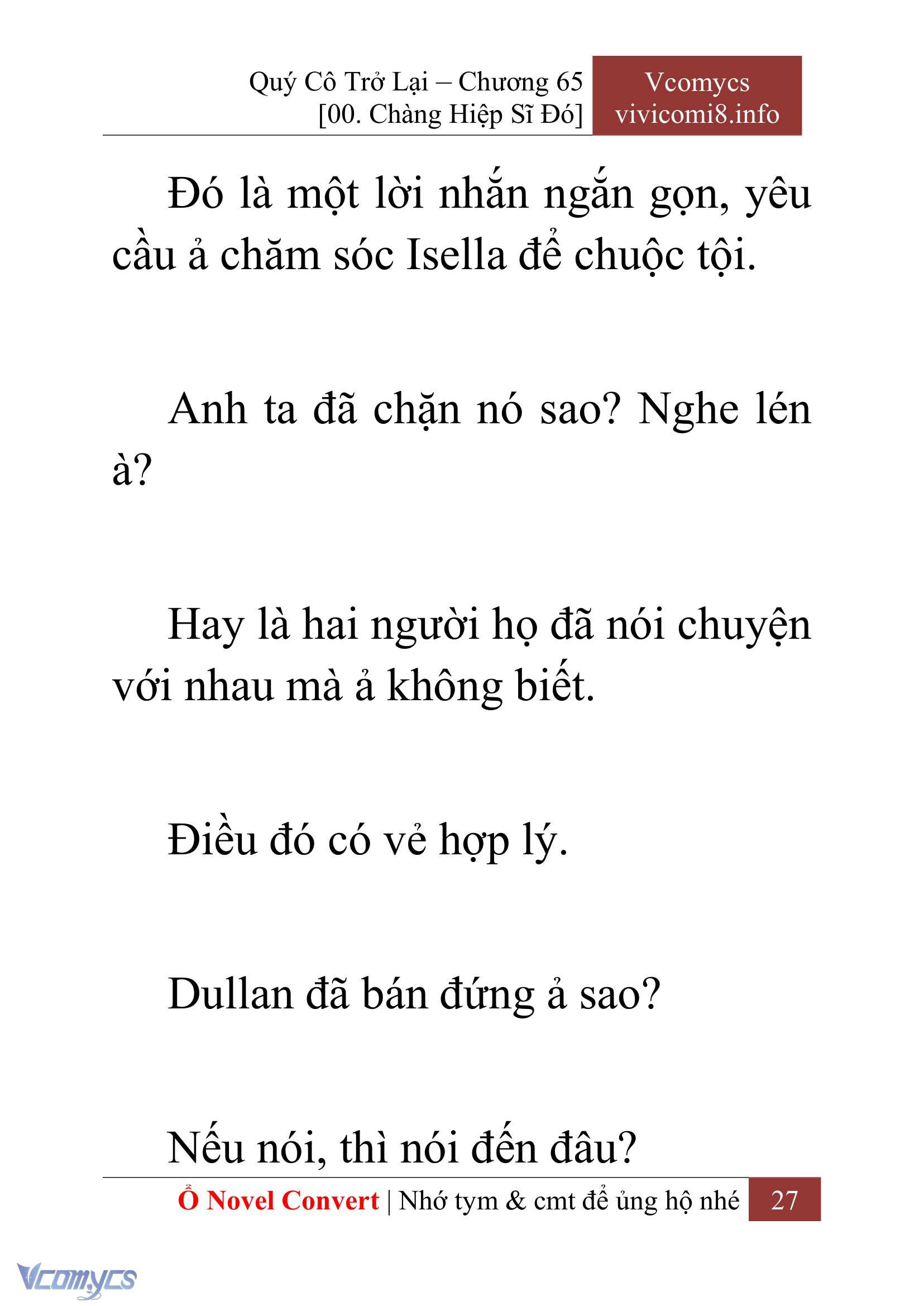 [Novel] Quý Cô Trở Lại Chapter 65 - Trang 30
