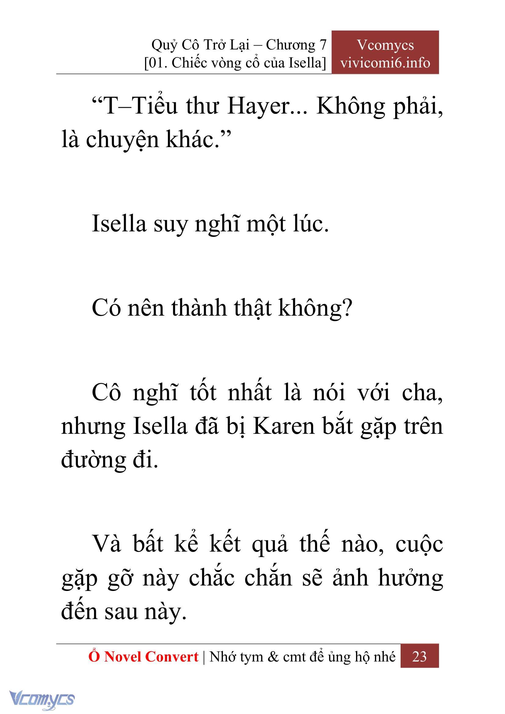 [Novel] Quý Cô Trở Lại Chapter 7 - Trang 26