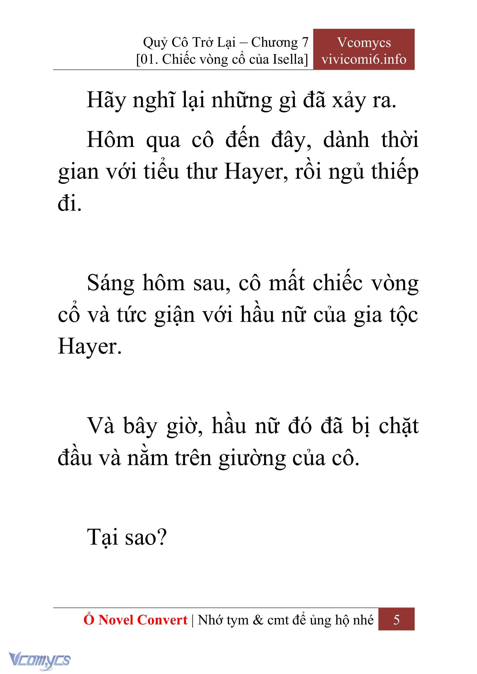 [Novel] Quý Cô Trở Lại Chapter 7 - Trang 8