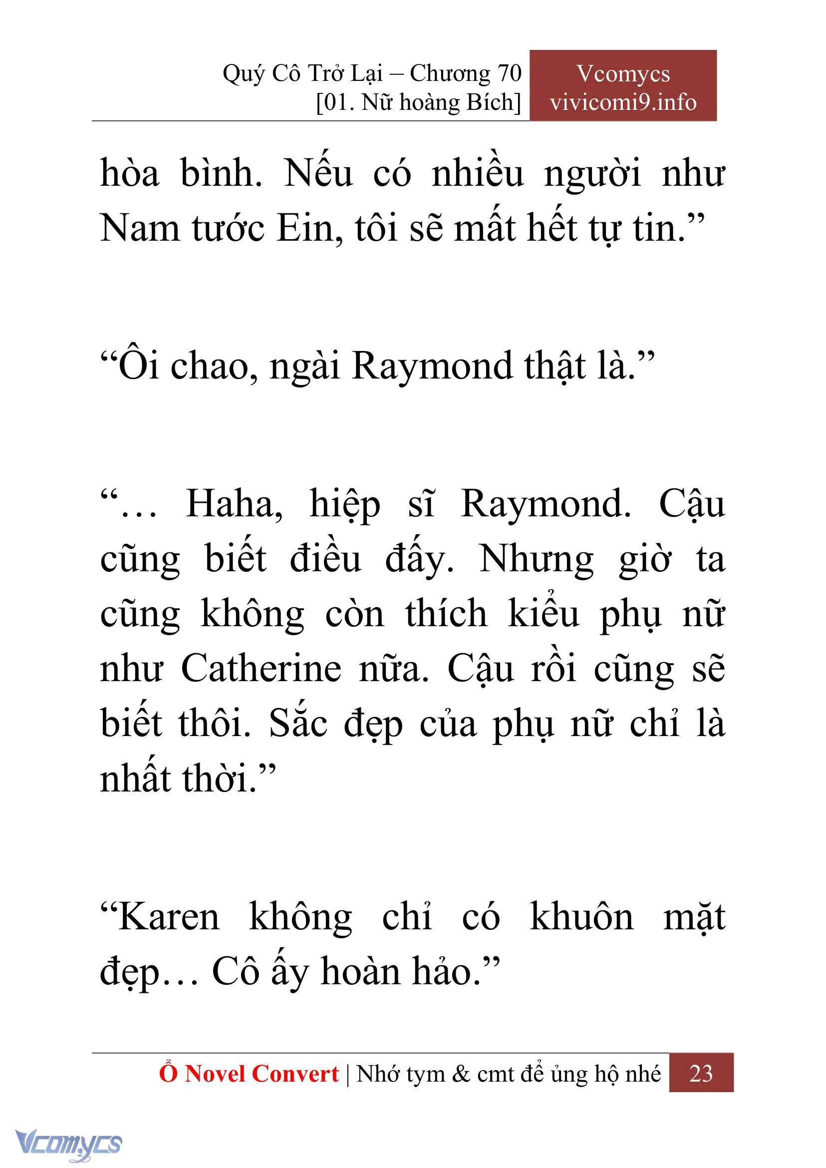 [Novel] Quý Cô Trở Lại Chapter 70 - Trang 26