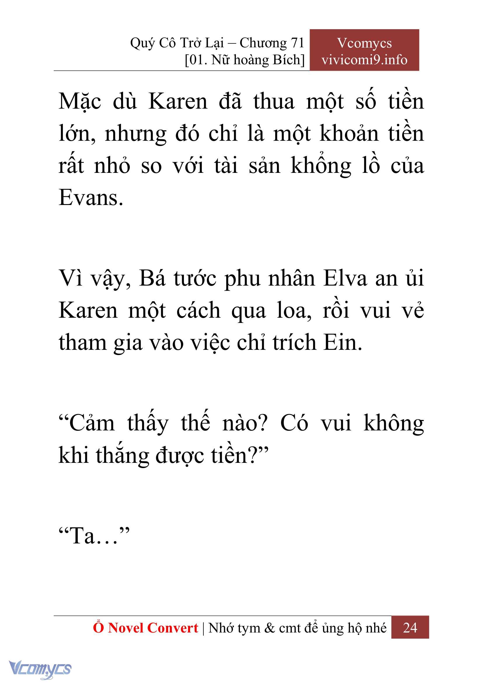 [Novel] Quý Cô Trở Lại Chapter 71 - Trang 27