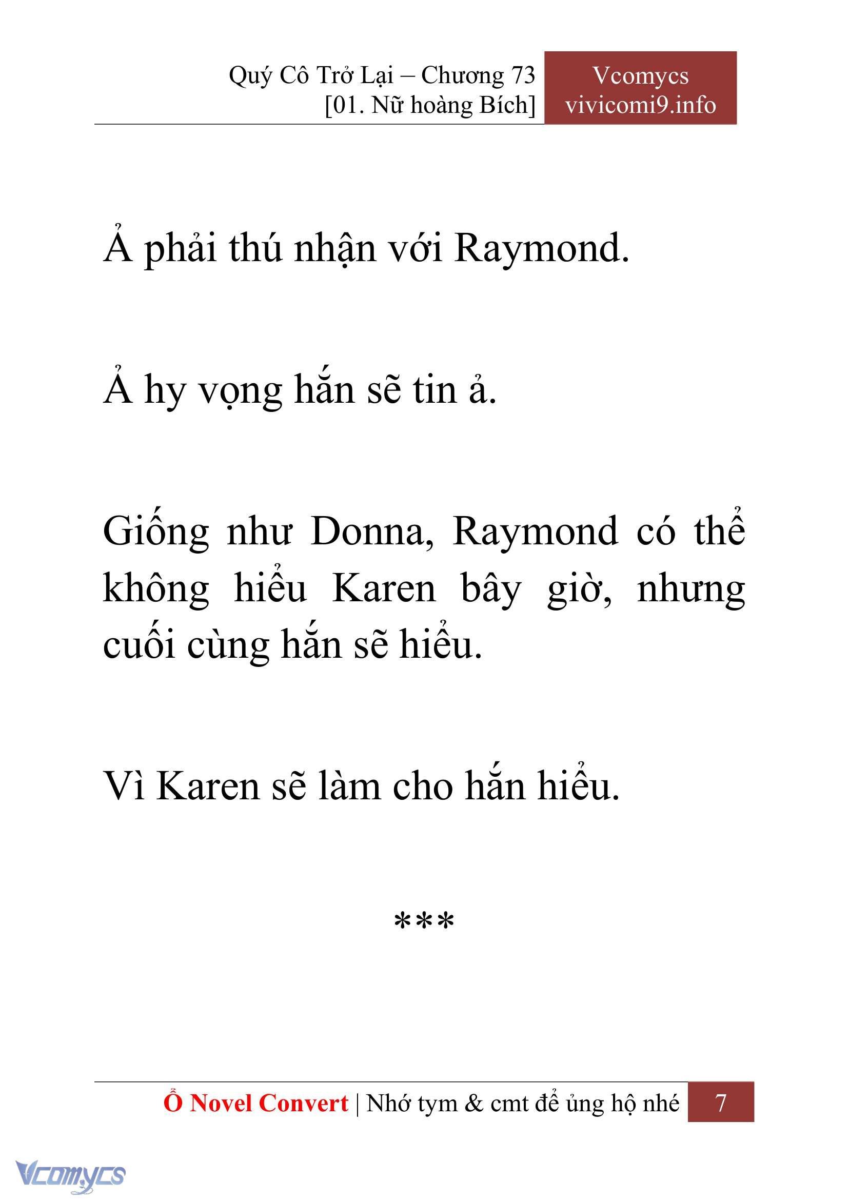 [Novel] Quý Cô Trở Lại Chapter 73 - Trang 10