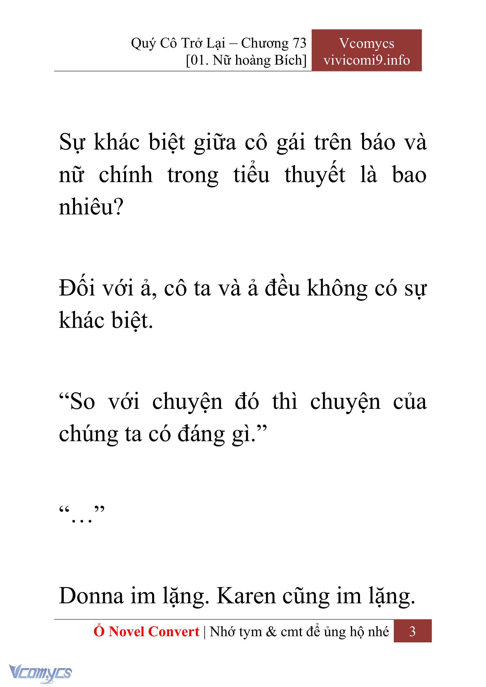 [Novel] Quý Cô Trở Lại Chapter 73 - Trang 6