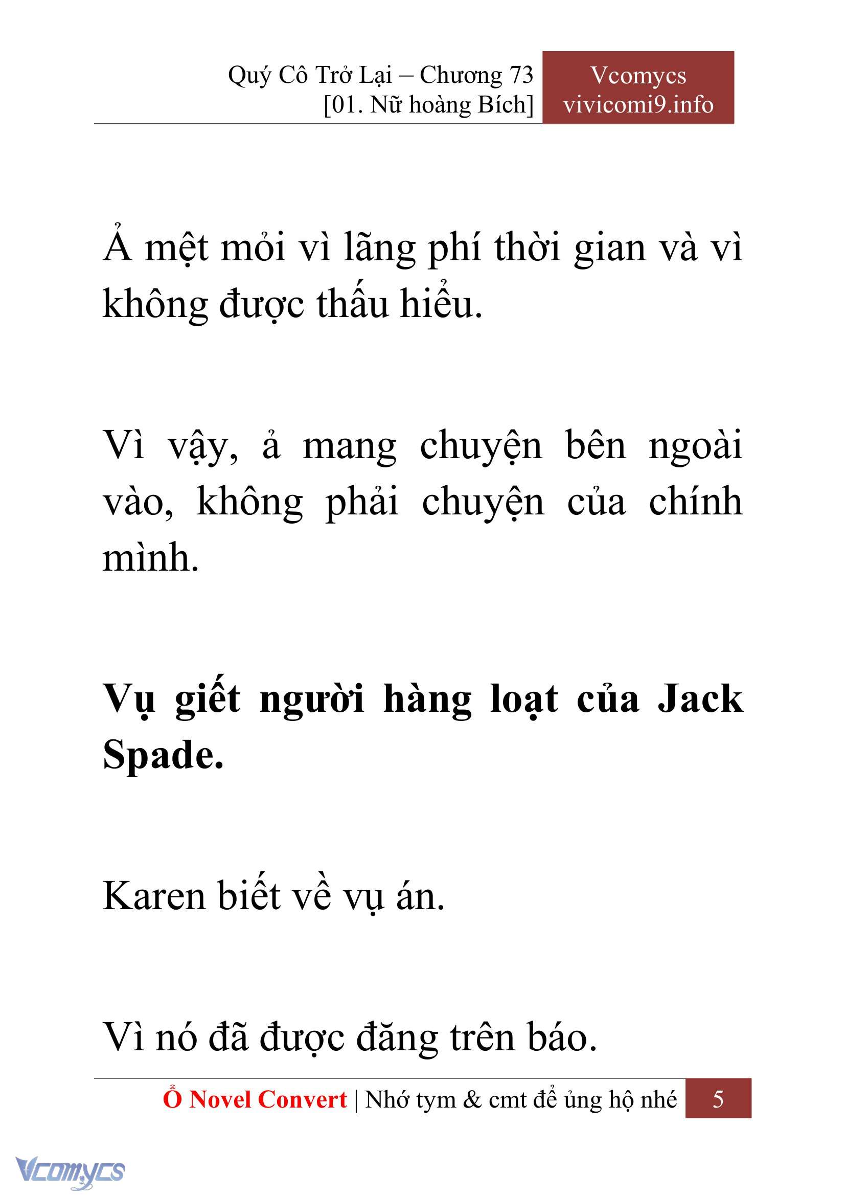 [Novel] Quý Cô Trở Lại Chapter 73 - Trang 8