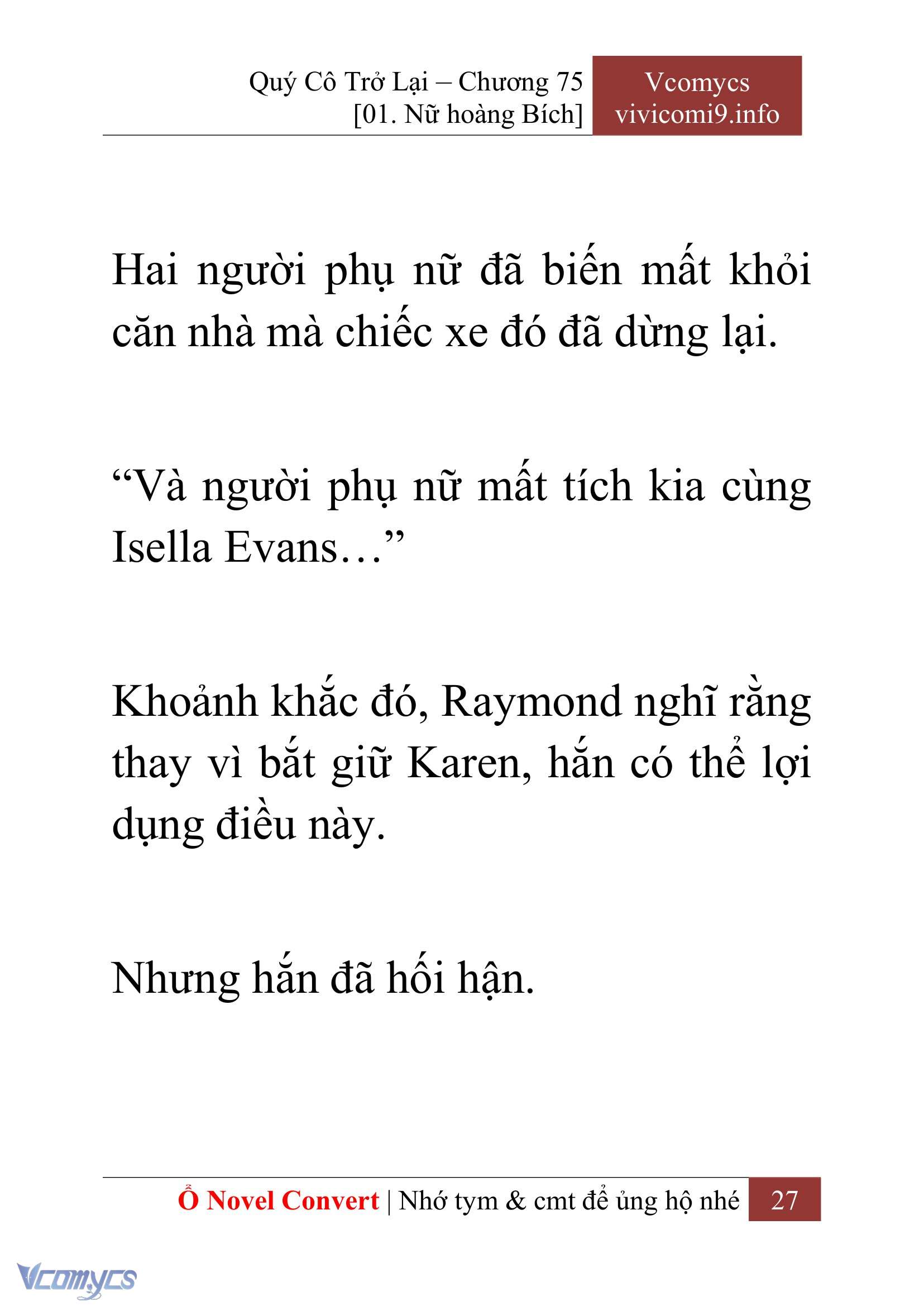 [Novel] Quý Cô Trở Lại Chapter 75 - Trang 30