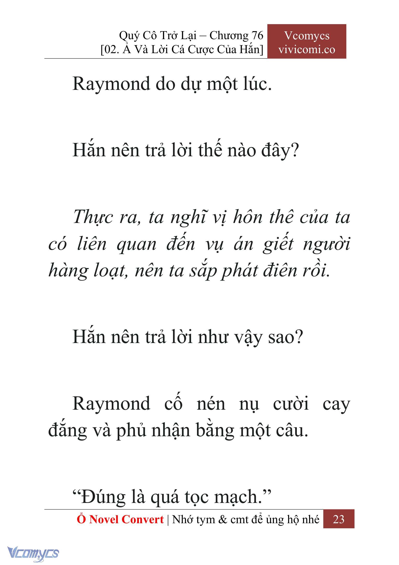 [Novel] Quý Cô Trở Lại Chapter 76 - Trang 26