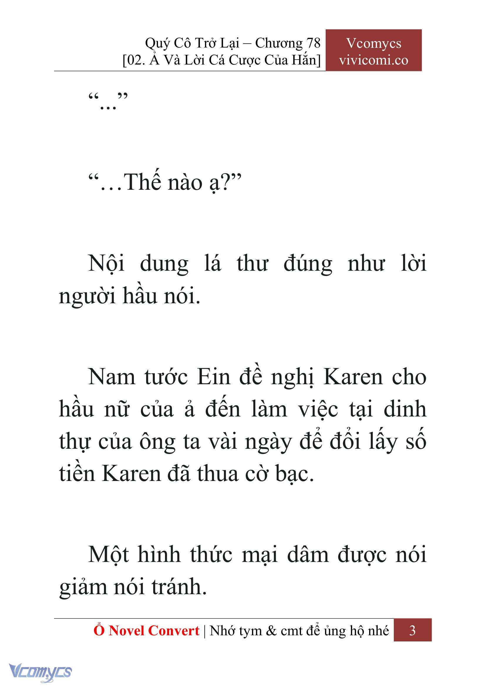 [Novel] Quý Cô Trở Lại Chapter 78 - Trang 6