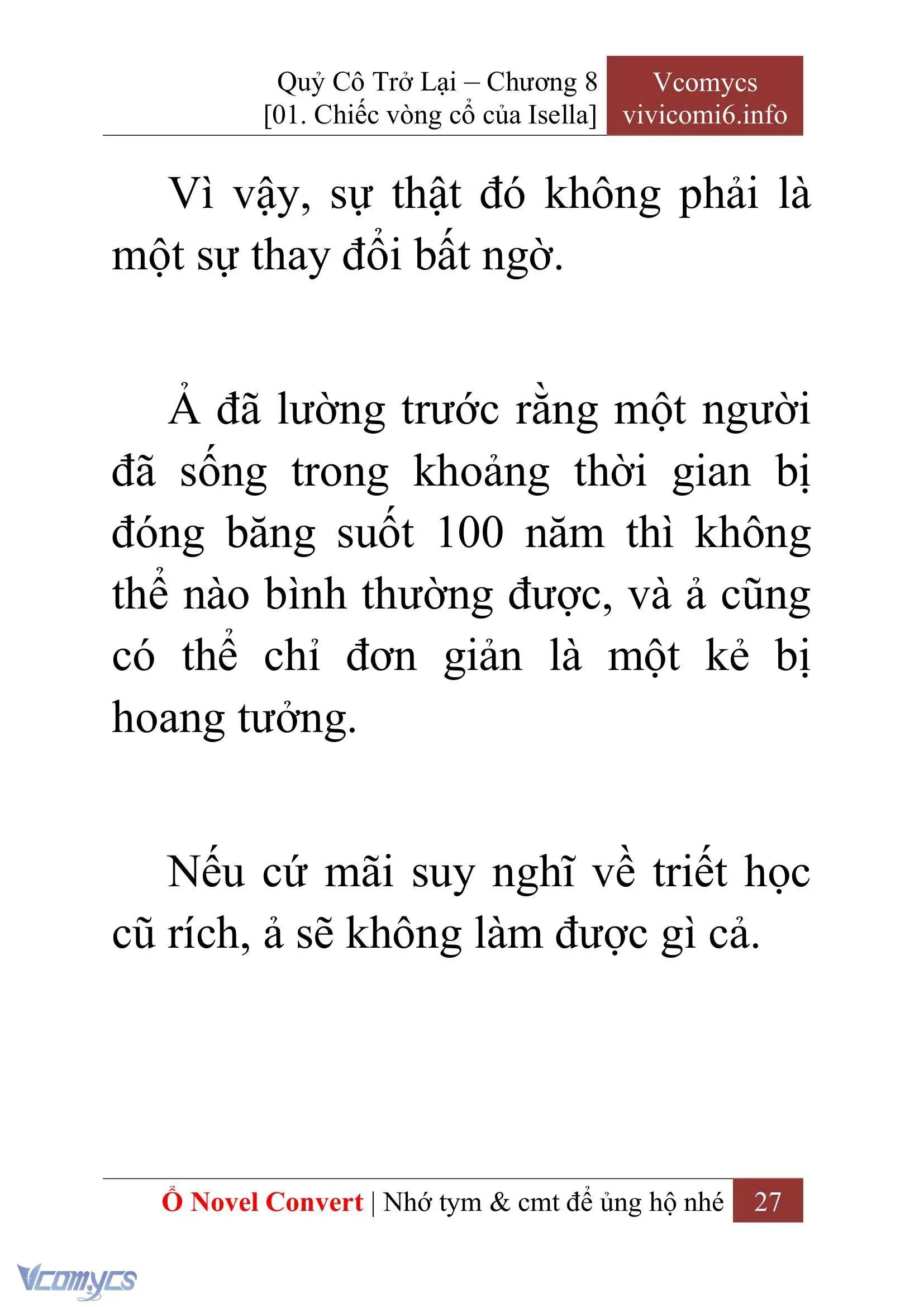 [Novel] Quý Cô Trở Lại Chapter 8 - Trang 30