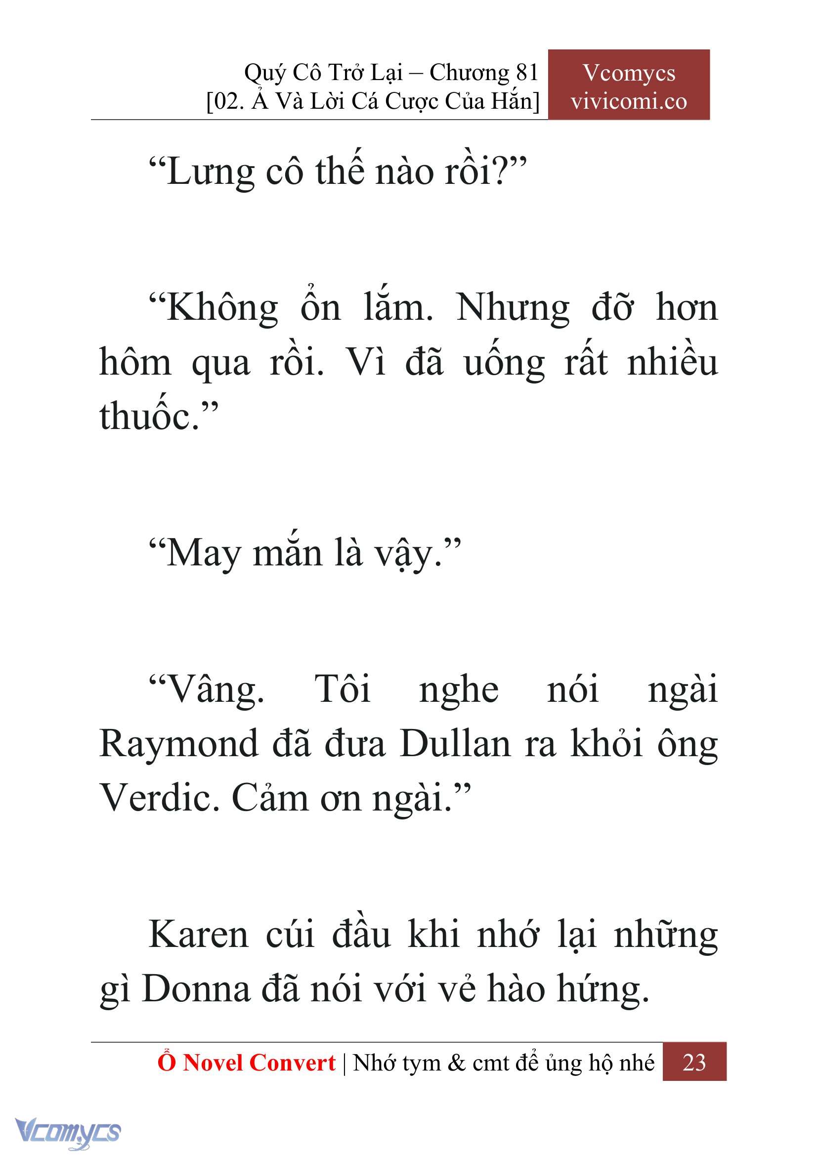 [Novel] Quý Cô Trở Lại Chapter 81 - Trang 26