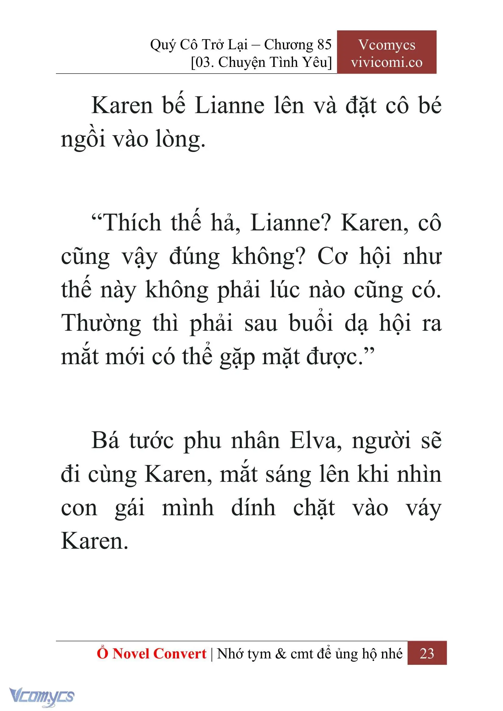 [Novel] Quý Cô Trở Lại Chapter 85 - Trang 26