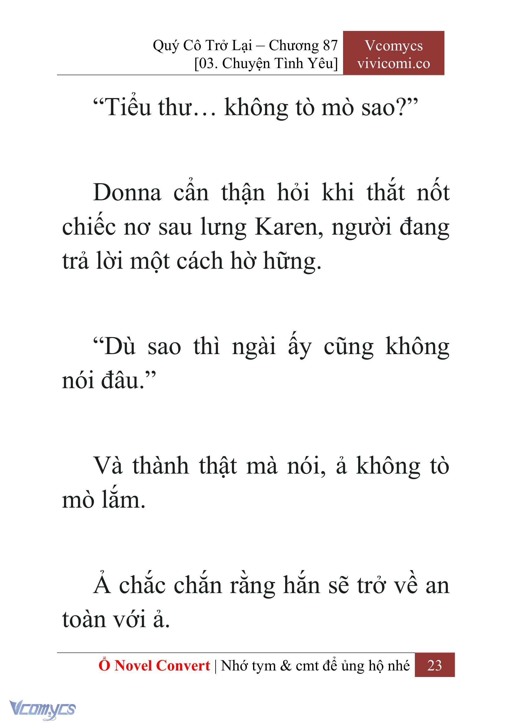 [Novel] Quý Cô Trở Lại Chapter 87 - Trang 26