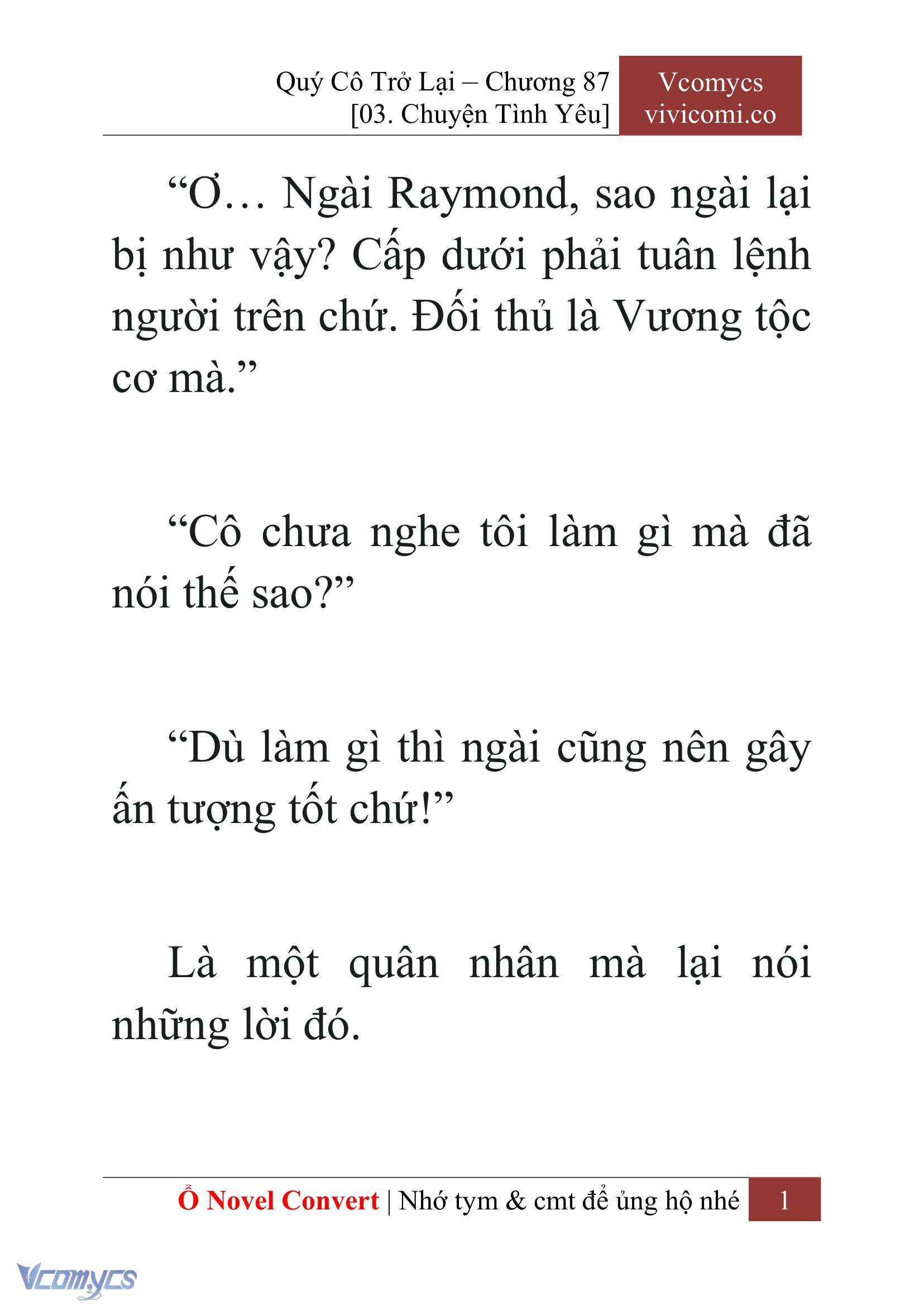 [Novel] Quý Cô Trở Lại Chapter 87 - Trang 4