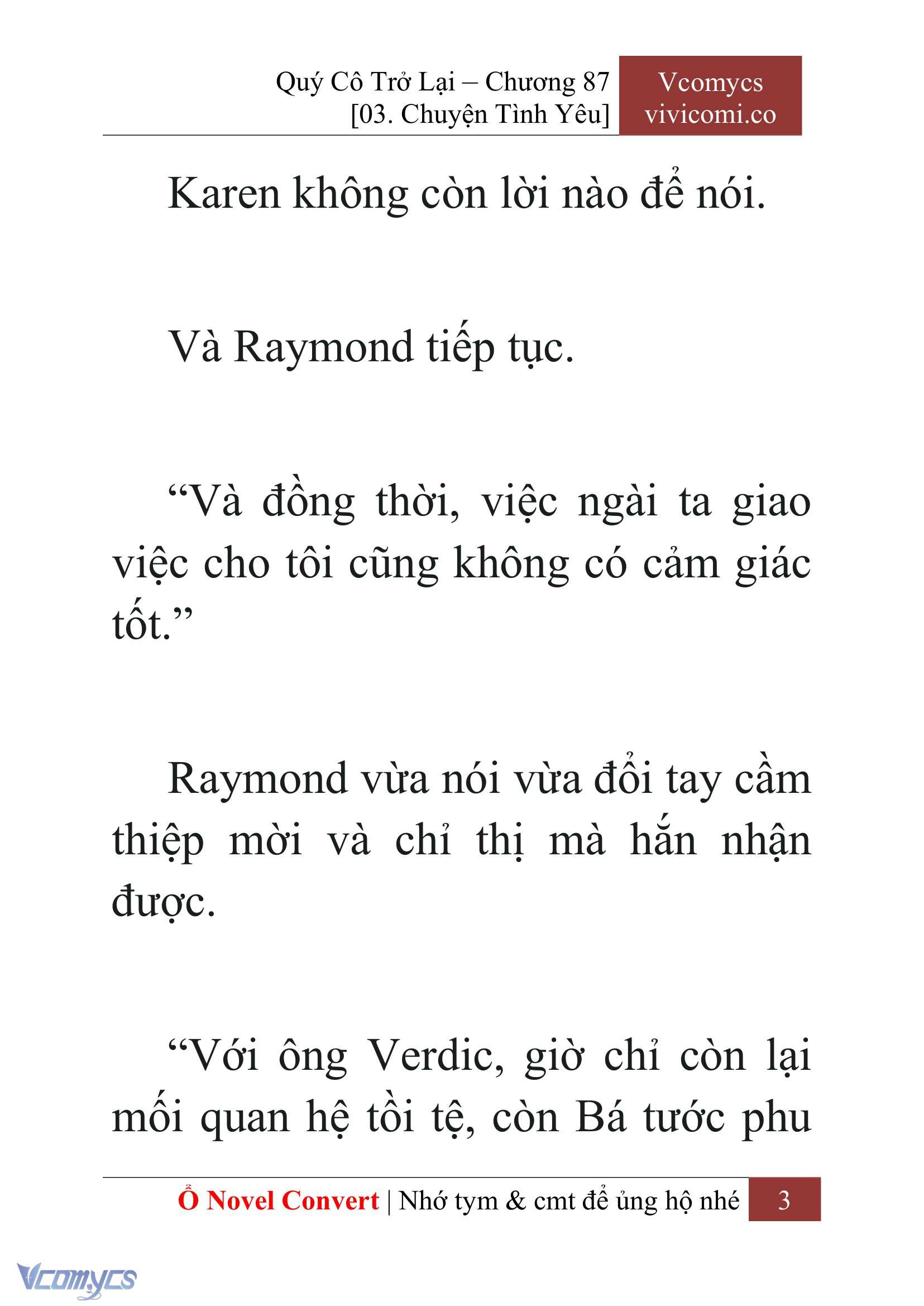 [Novel] Quý Cô Trở Lại Chapter 87 - Trang 6