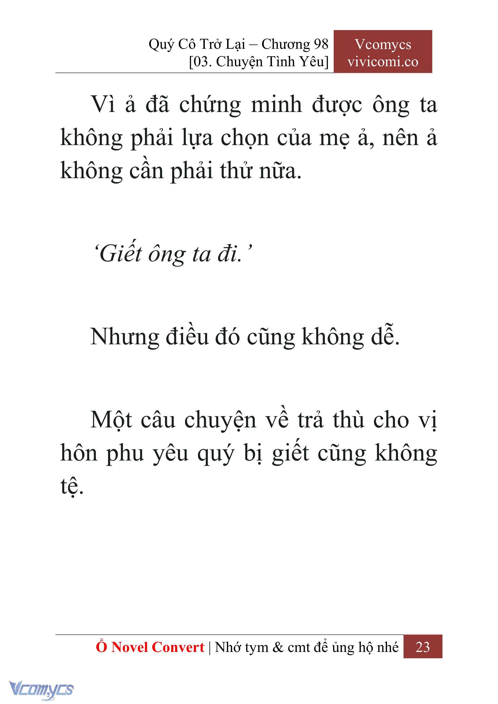 [Novel] Quý Cô Trở Lại Chapter 98 - Trang 26