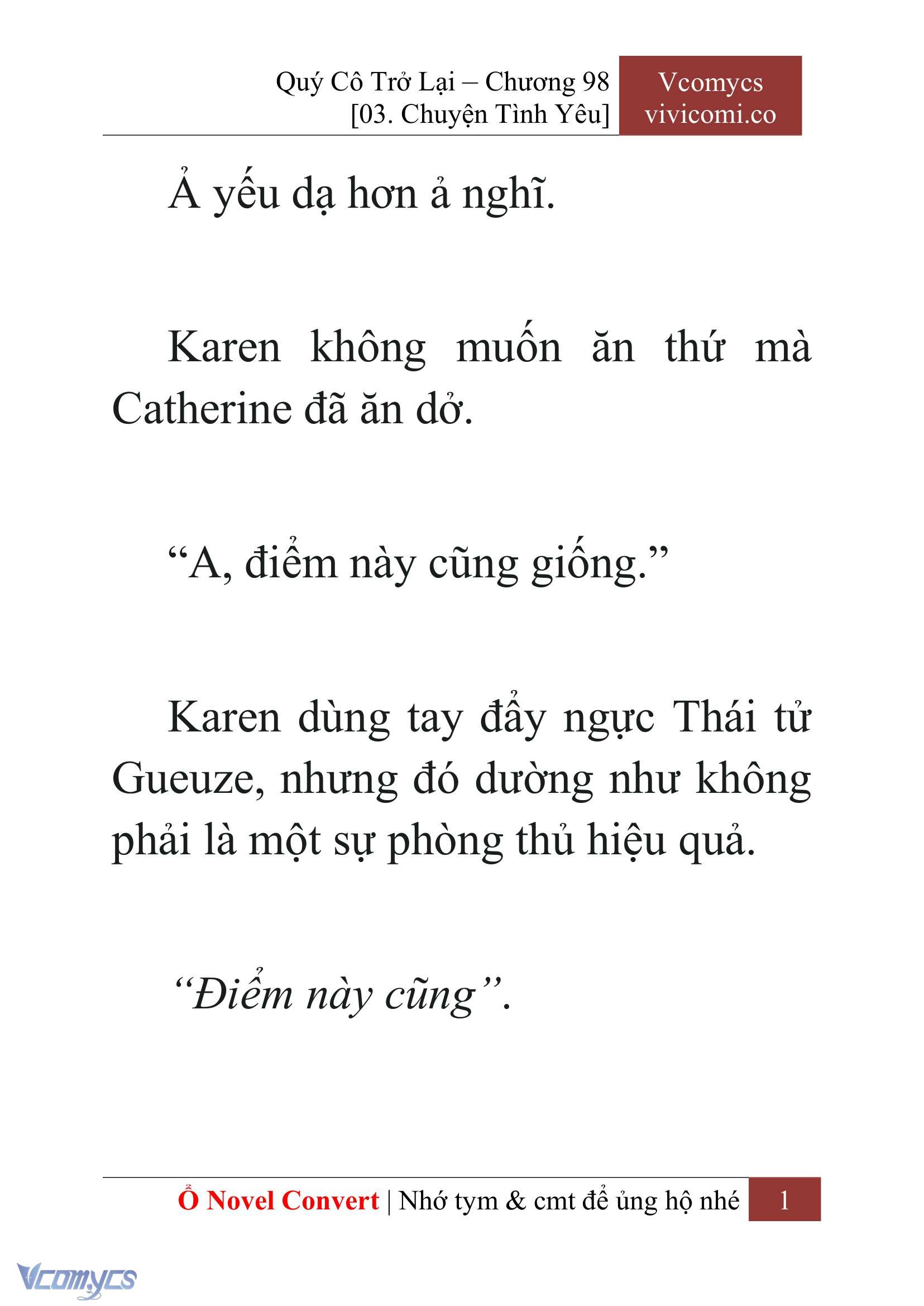 [Novel] Quý Cô Trở Lại Chapter 98 - Trang 4