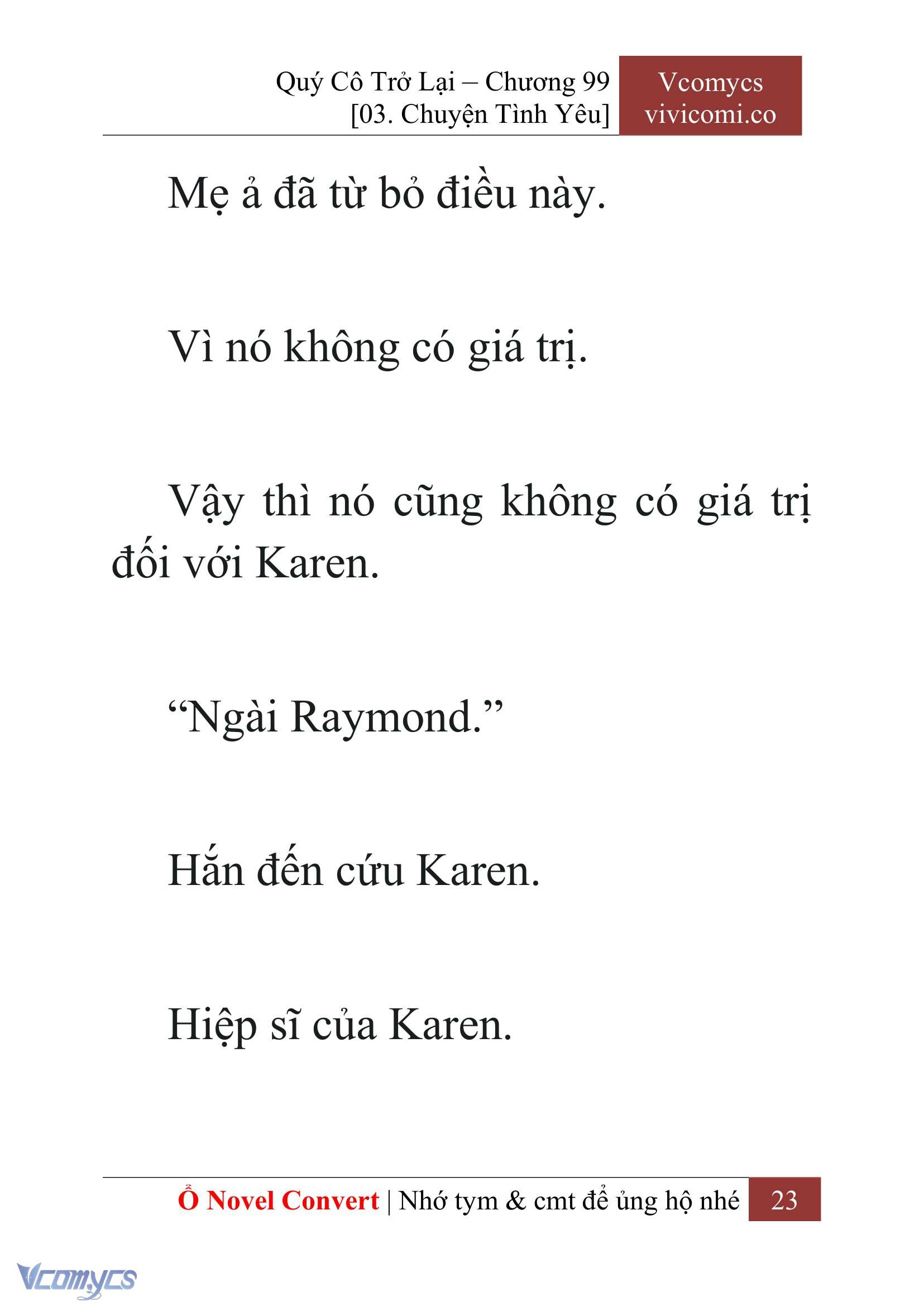 [Novel] Quý Cô Trở Lại Chapter 99 - Trang 26