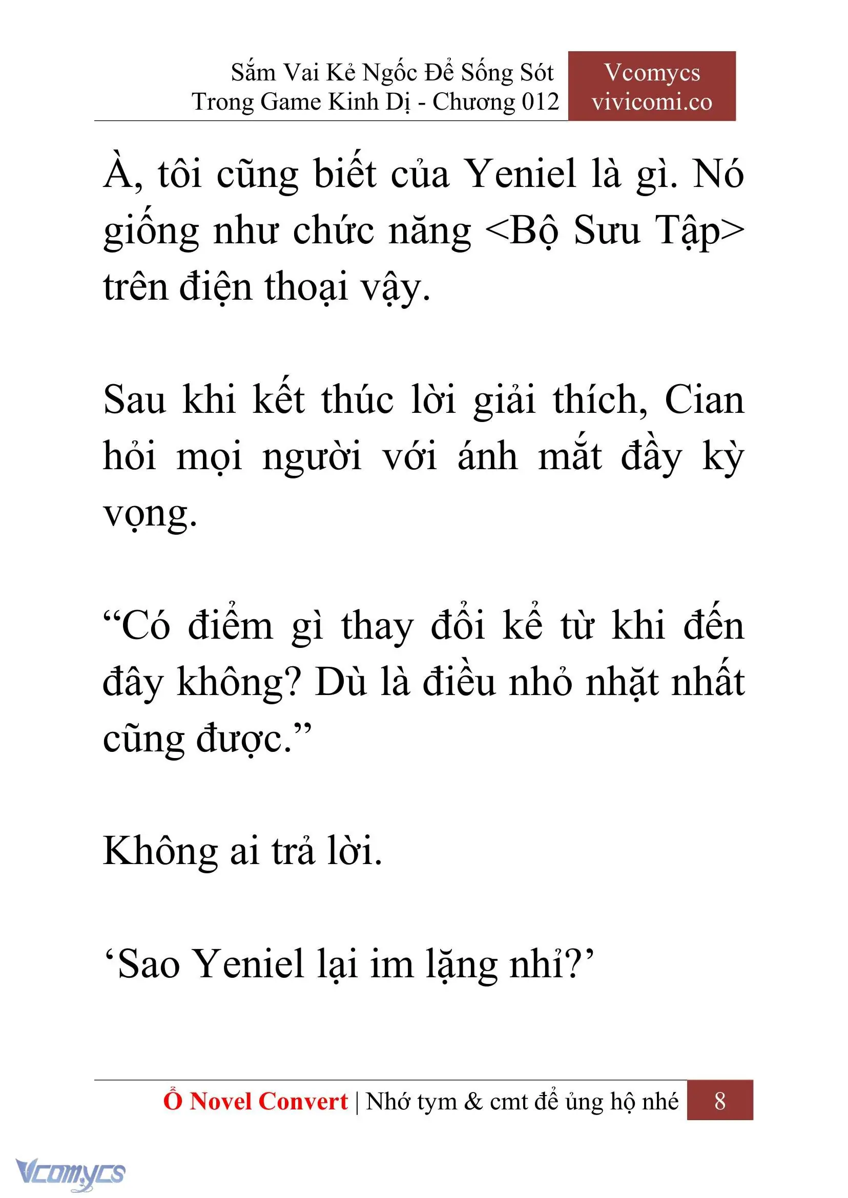 [Novel] Sắm Vai Kẻ Ngốc Để Sống Sót Trong Game Kinh Dị Chapter 12 - Trang 12