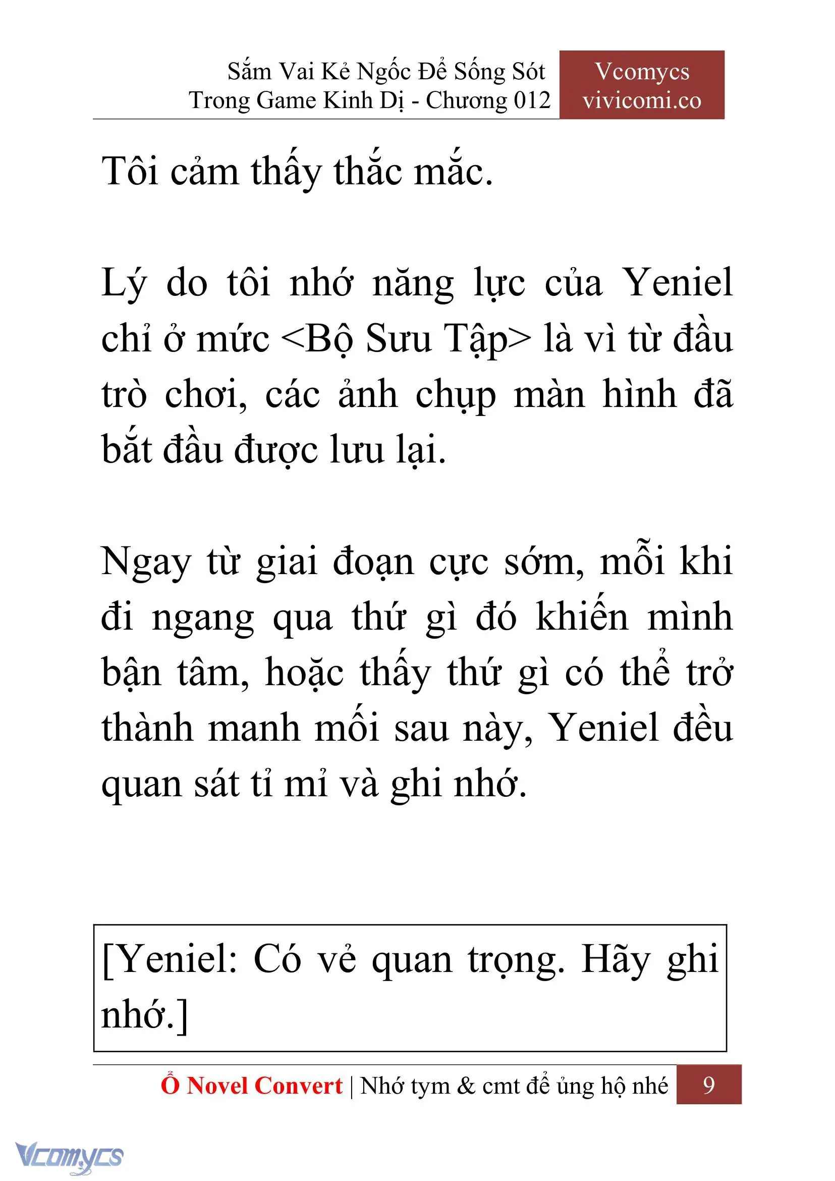 [Novel] Sắm Vai Kẻ Ngốc Để Sống Sót Trong Game Kinh Dị Chapter 12 - Trang 13