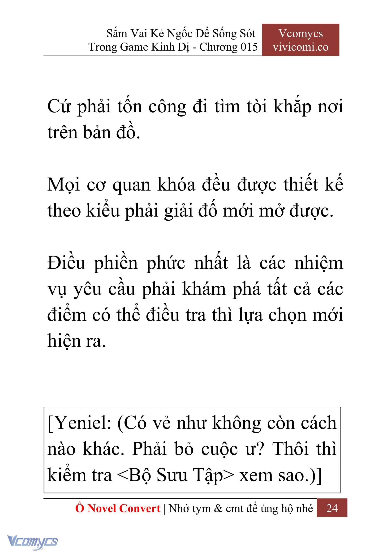 [Novel] Sắm Vai Kẻ Ngốc Để Sống Sót Trong Game Kinh Dị Chapter 15 - Trang 28