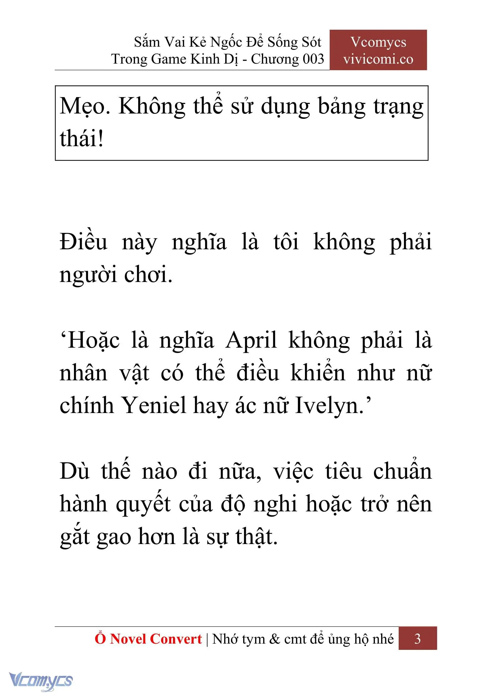 [Novel] Sắm Vai Kẻ Ngốc Để Sống Sót Trong Game Kinh Dị Chapter 3 - Trang 7