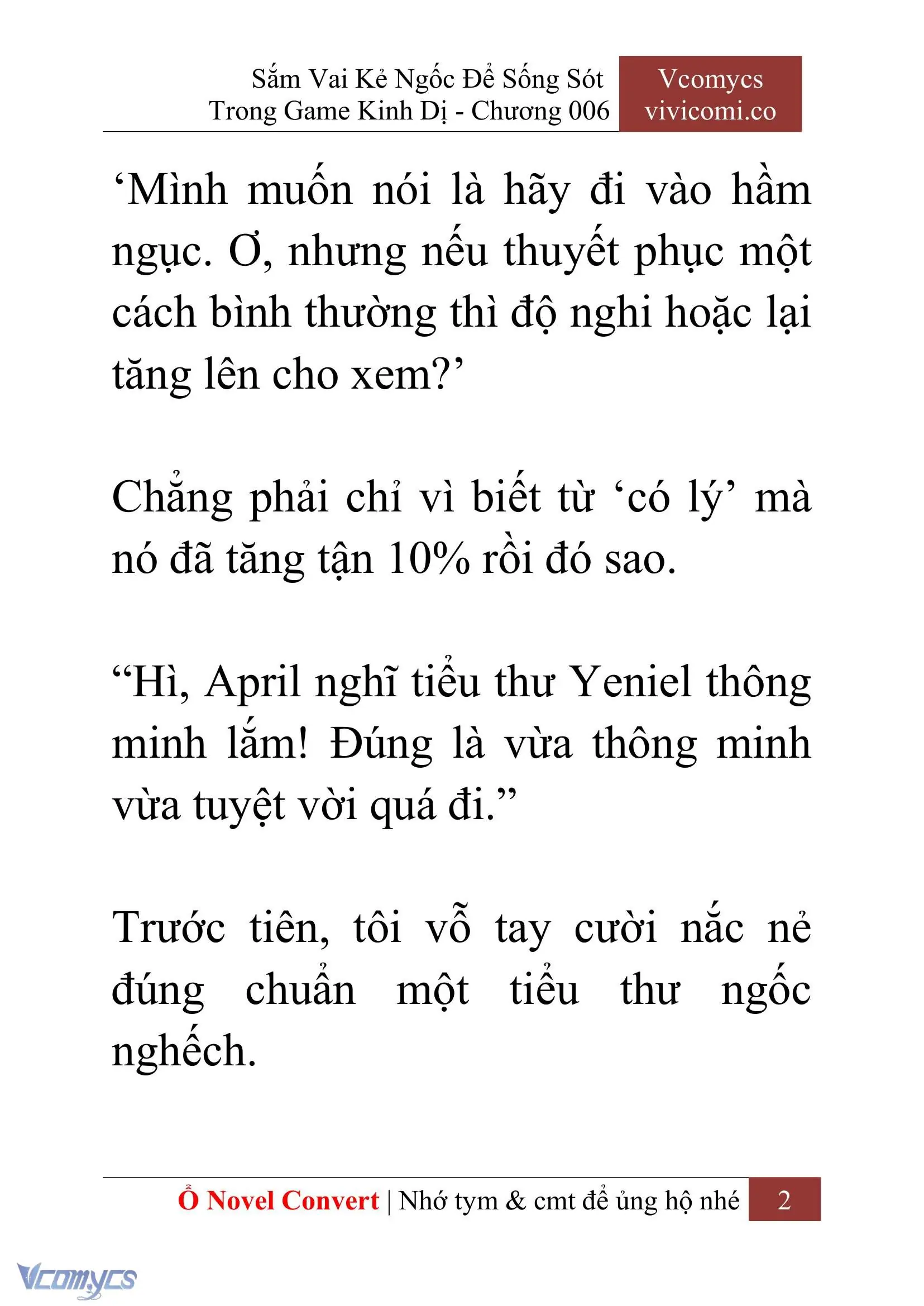 [Novel] Sắm Vai Kẻ Ngốc Để Sống Sót Trong Game Kinh Dị Chapter 6 - Trang 6