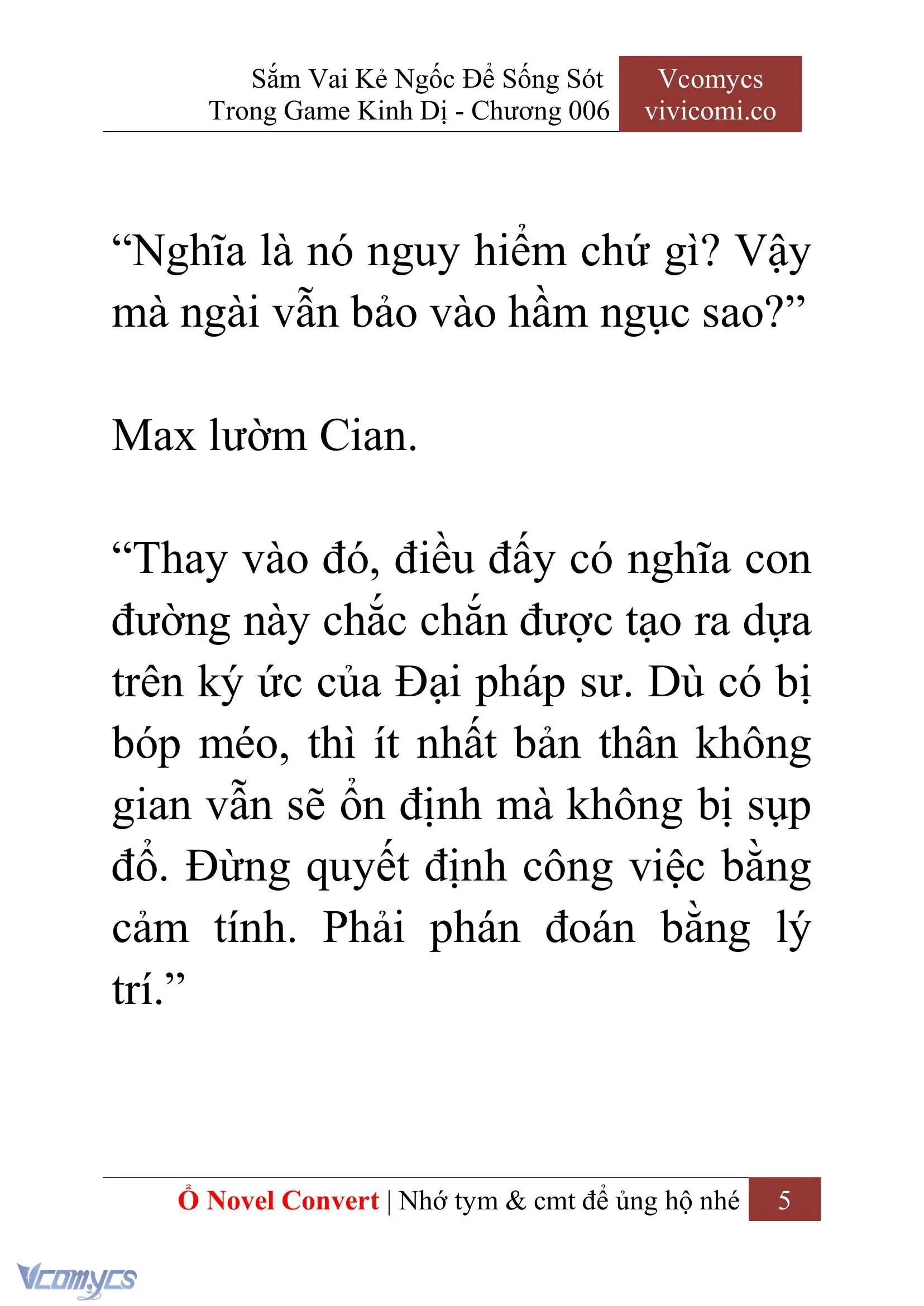 [Novel] Sắm Vai Kẻ Ngốc Để Sống Sót Trong Game Kinh Dị Chapter 6 - Trang 9