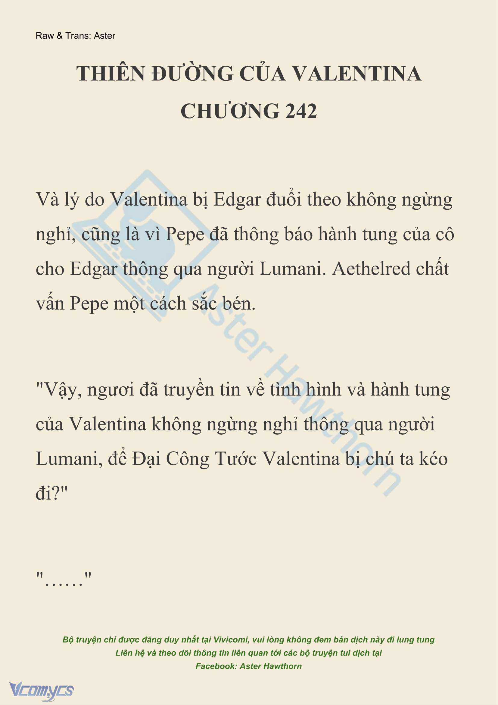 [NOVEL] Thiên Đường Của Valentina Chapter 242 - Trang 2