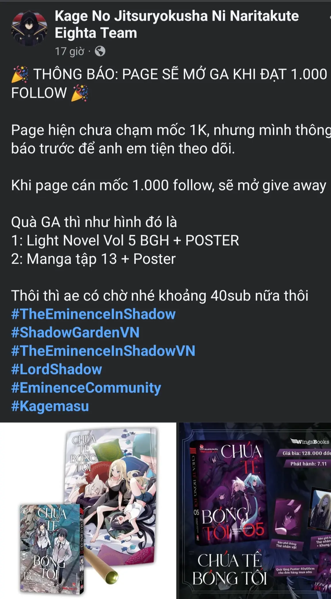 Ta muốn trở thành chúa tể bóng tối— Kagemasu 4 Koma Chapter 6 - Trang 3
