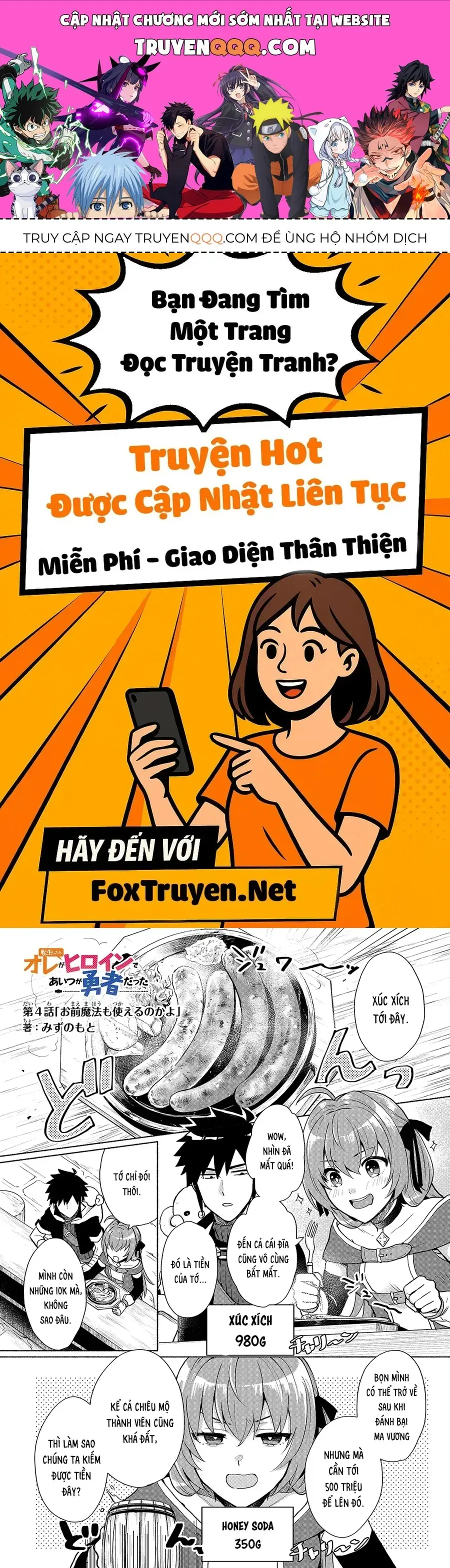 Tensei Shitara Ore Ga Heroine De Aitsu Ga Yuusha Datta Chapter 4 - Trang 2
