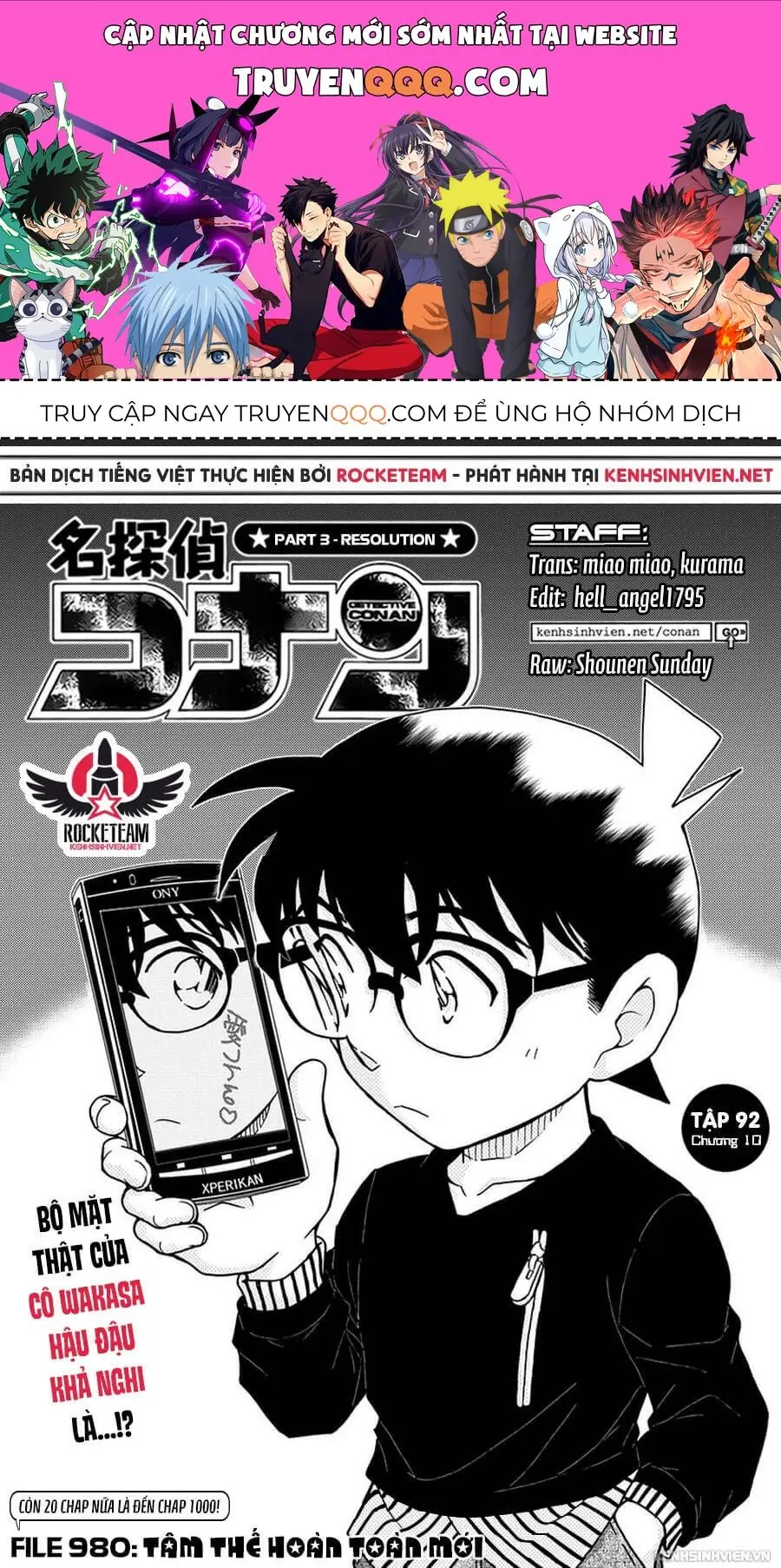 Thám Tử Lừng Danh Conan Chapter 980 - Trang 2