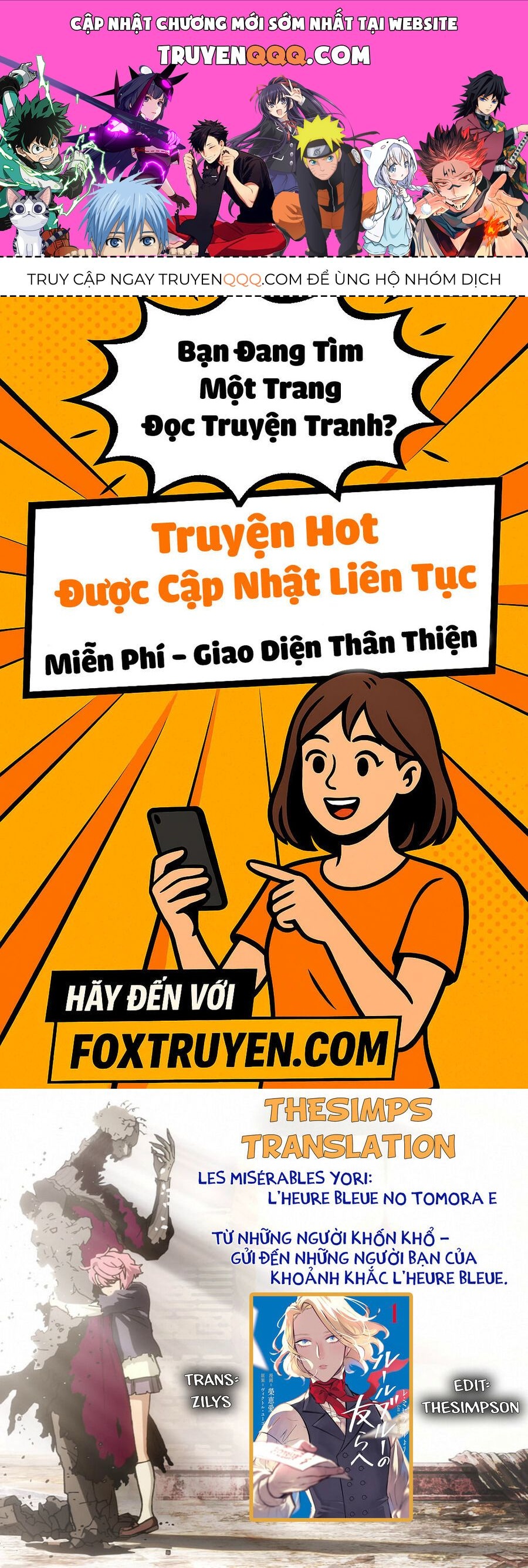 Từ Những Người Khốn Khổ - Gửi Đến Những Người Bạn Của Khoảnh Khắc L'heure Bleue. Chapter 3 - Trang 1