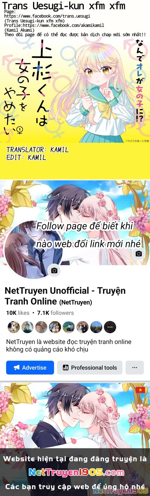 Uesugi-kun muốn từ bỏ việc làm con gái Chapter 8 - Trang 22